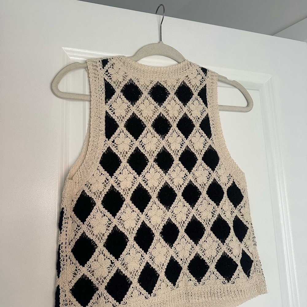 Ron Top Black Ecru Sezane - Picture 5 of 5
